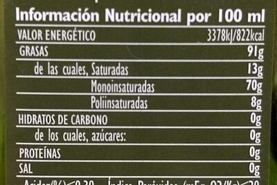 Aceite de oliva virgen extra Hacendado ingredientes