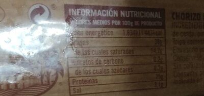 Chorizo dulce Hacendado ingredientes