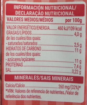 Leche evaporada Hacendado ingredientes