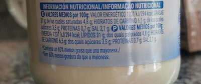 Mayonesa light Hacendado ingredientes