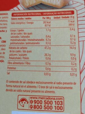 Mochi helado con mango Hacendado ingredientes