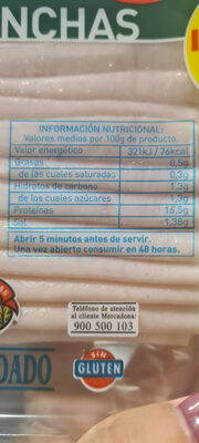 Pechuga de pavo finas lonchas Hacendado ingredientes