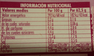 Queso fresco de Burgos 0% Hacendado ingredientes