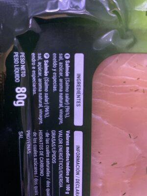 Salmón marinado Hacendado ingredientes