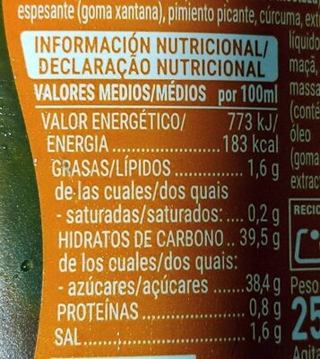 Salsa de curry Hacendado ingredientes