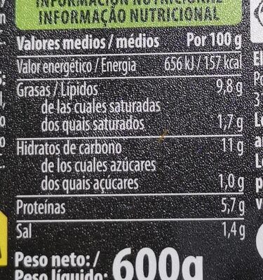 Tortilla de patata sin cebolla Hacendado ingredientes