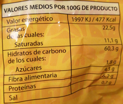 Triángulos de maíz Hacendado ingredientes