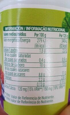 Yogourt soja con frutos silvestres Hacendado ingredientes