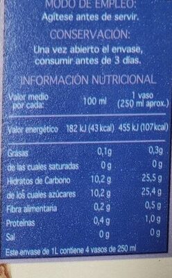 Zumo de piña selección Hacendado ingredientes