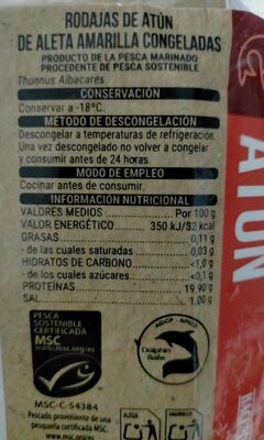 Atún Hacendado ingredientes