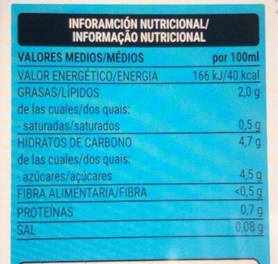 Bebida de almendras Hacendado ingredientes