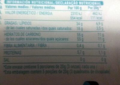 Chocolate blanco fusión Hacendado ingredientes