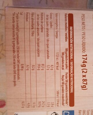 Crema pastelera Hacendado ingredientes