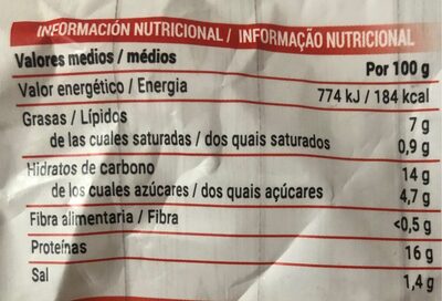 Delicias de pollo Hacendado ingredientes