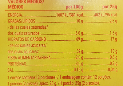 Galletas de naranja Hacendado ingredientes