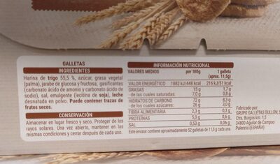 Galletas tradicionales Hacendado ingredientes