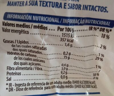 Harina de maiz blanco precocida Hacendado ingredientes