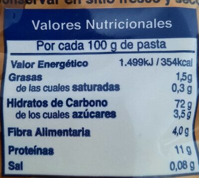 Hélices. pasta alimenticia de calidad superior Hacendado ingredientes