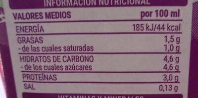 Leche semidesnatada sin lactosa Hacendado ingredientes