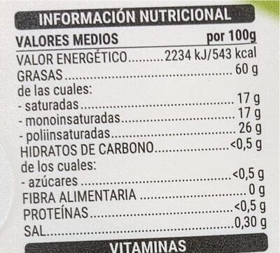 Margarina Hacendado ingredientes