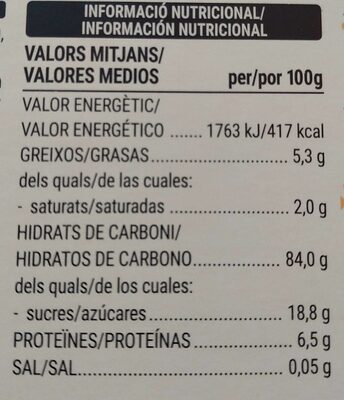 Neules originals Hacendado ingredientes