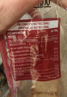Pan tostado clásico Hacendado ingredientes