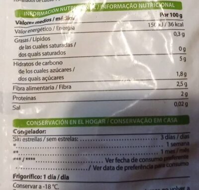 Salteado de verduras vegetais Hacendado ingredientes