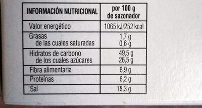 Sazonador de hierbas provenzales Hacendado ingredientes