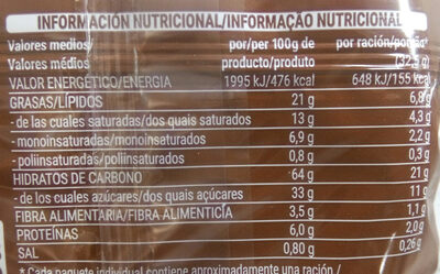 Tortitas de maiz chocolate negro Hacendado ingredientes