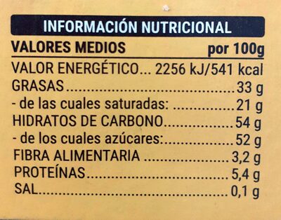 Turrón de café Hacendado ingredientes