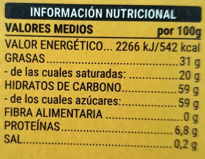 Turrón de chocolate blanco con limón Hacendado ingredientes
