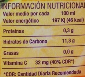 Zumo tropical Hacendado ingredientes