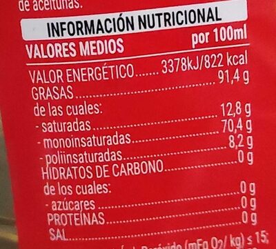 Aceite de oliva Hacendado ingredientes