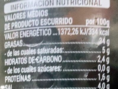 Aceitunas naturales de aragón Hacendado ingredientes
