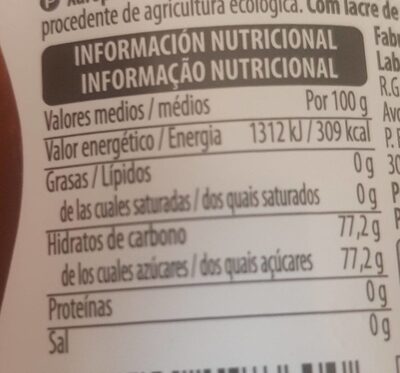 Agave Hacendado ingredientes