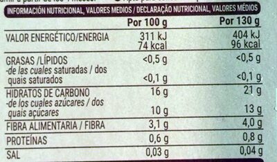 Cinco frutas especial fibra Hacendado ingredientes