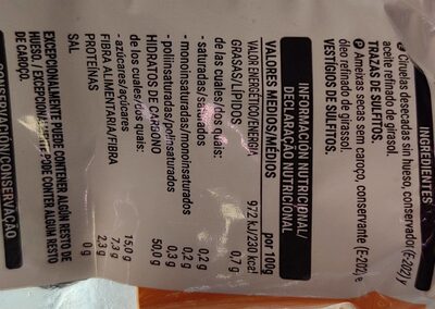 Ciruelas desecadas sin hueso Hacendado ingredientes