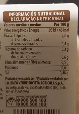 Crema de espárragos verdes Hacendado ingredientes