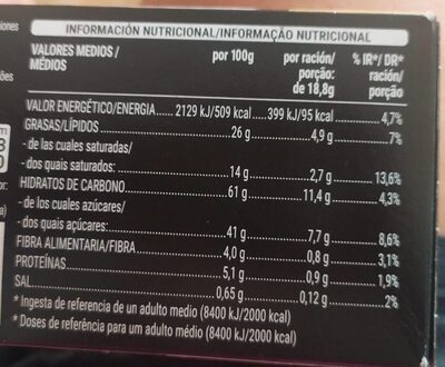 Crocantes chocolate Hacendado ingredientes