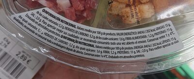 Ensalada de jamón presunto Hacendado ingredientes