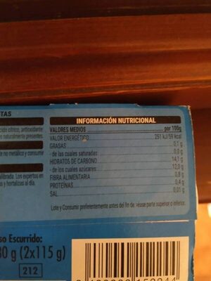 Macedonia de frutas Hacendado ingredientes