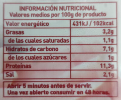 Maxi york finas lonchas Hacendado ingredientes