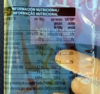 Picos sin gluten Hacendado ingredientes