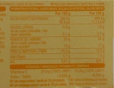 Plátano, naranja y galleta Hacendado ingredientes