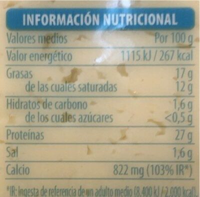 Queso havarti light Entrepinares ingredientes