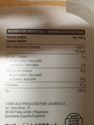 Sorbete de mango Hacendado ingredientes
