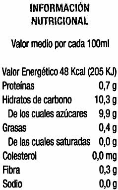 Vida soja melocotón Hacendado ingredientes