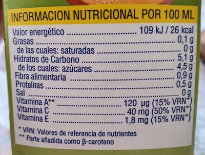 Zumo de melocotón Hacendado ingredientes