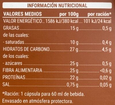 Capsulas de café cortado Hacendado ingredientes