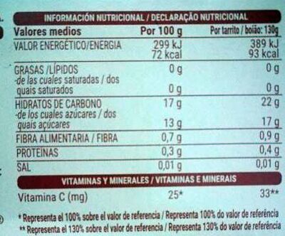 Compota de manzana Hacendado ingredientes